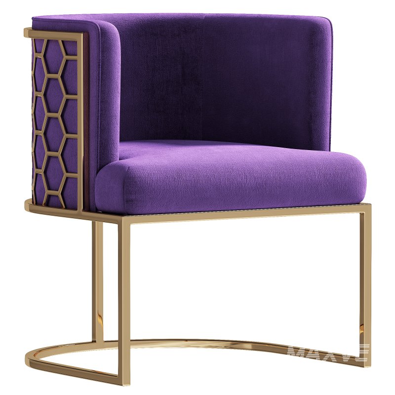 Carma Velvet Lounge Chair - Image 4