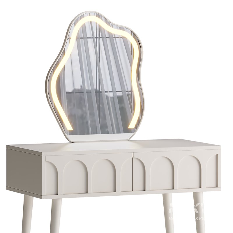 Ensemble coiffeuse avec tabouret et miroir Carmell - Image 11
