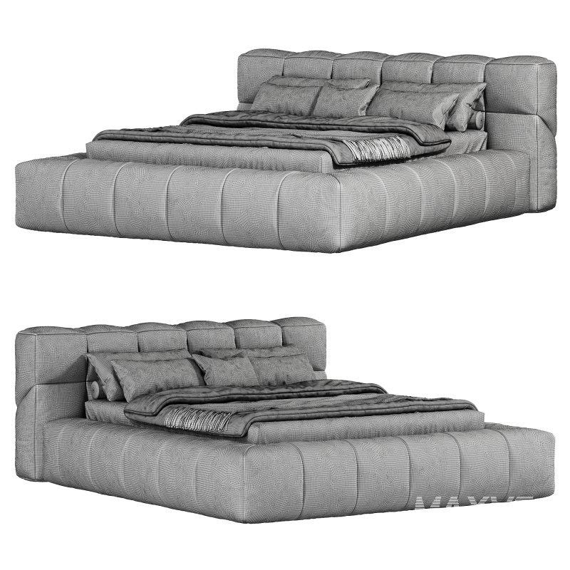 Boucle Upholstered Bed - Image 4