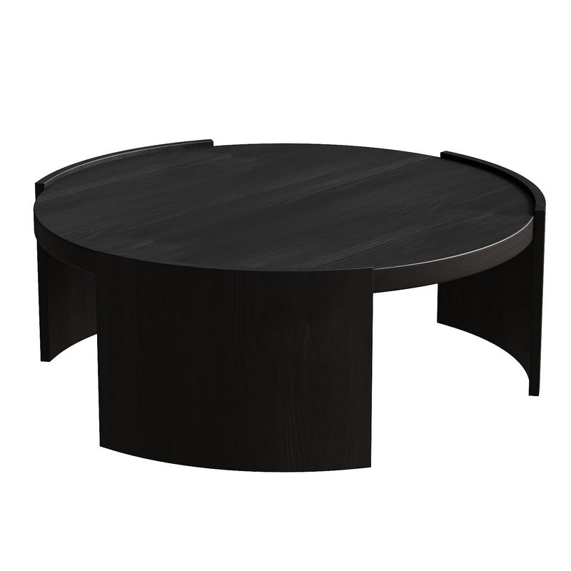 Tamera 100cm Wooden Round Coffee Table – Black - Image 1
