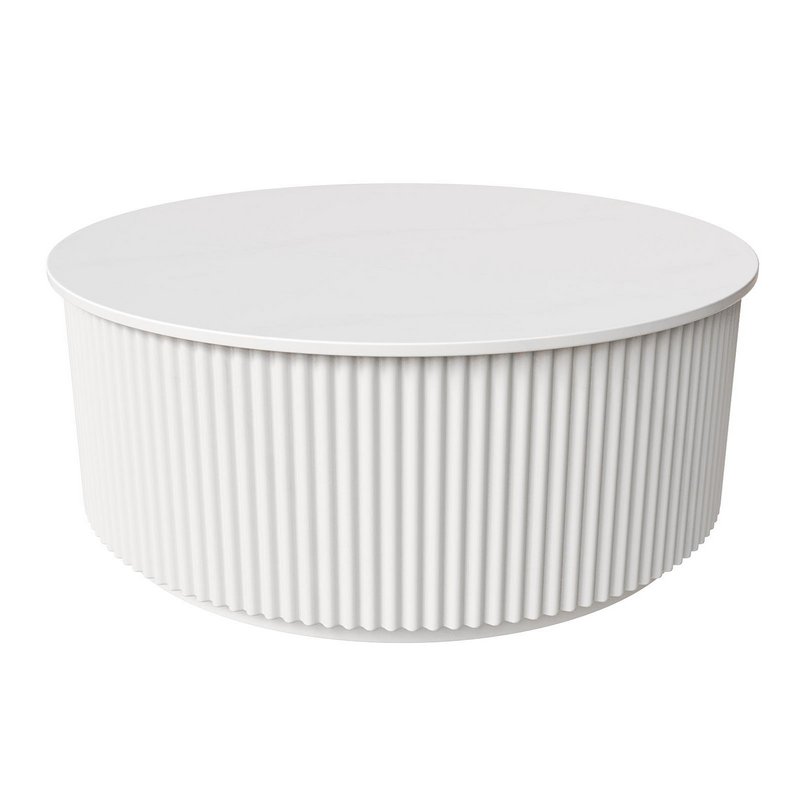 Nomad Round Coffee Table – White - Image 4