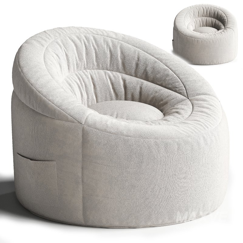 POD by Urban Shop Soft Plush Corduroy Bean Bag Chair with Pocket - Image 4