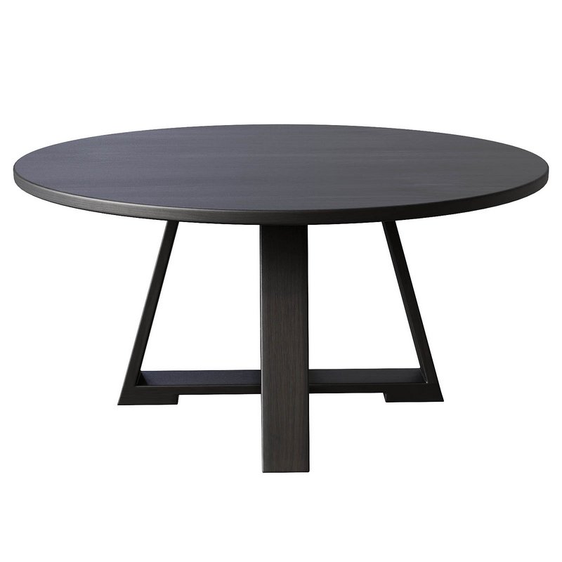 Uttermost Gidran Round Wood Rich Charcoal Black Dining Table - Image 5