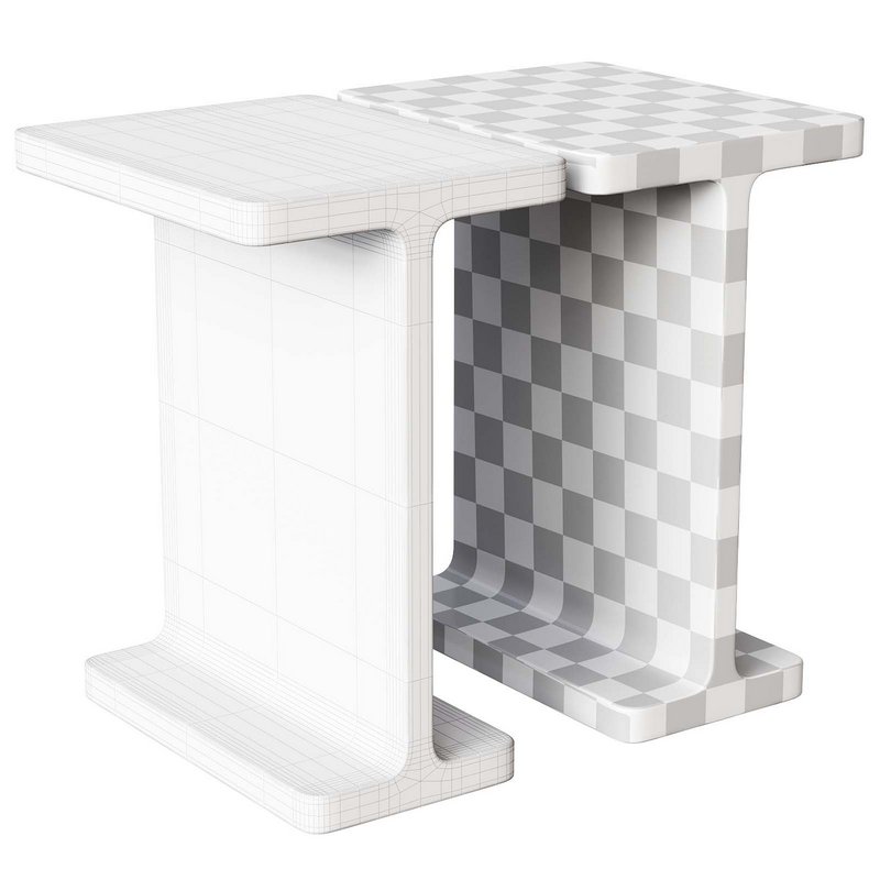 I Beam Black Marble Side Table - Image 7