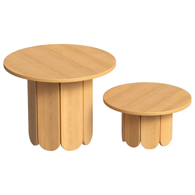 Round wood veneer dining table - Image 4