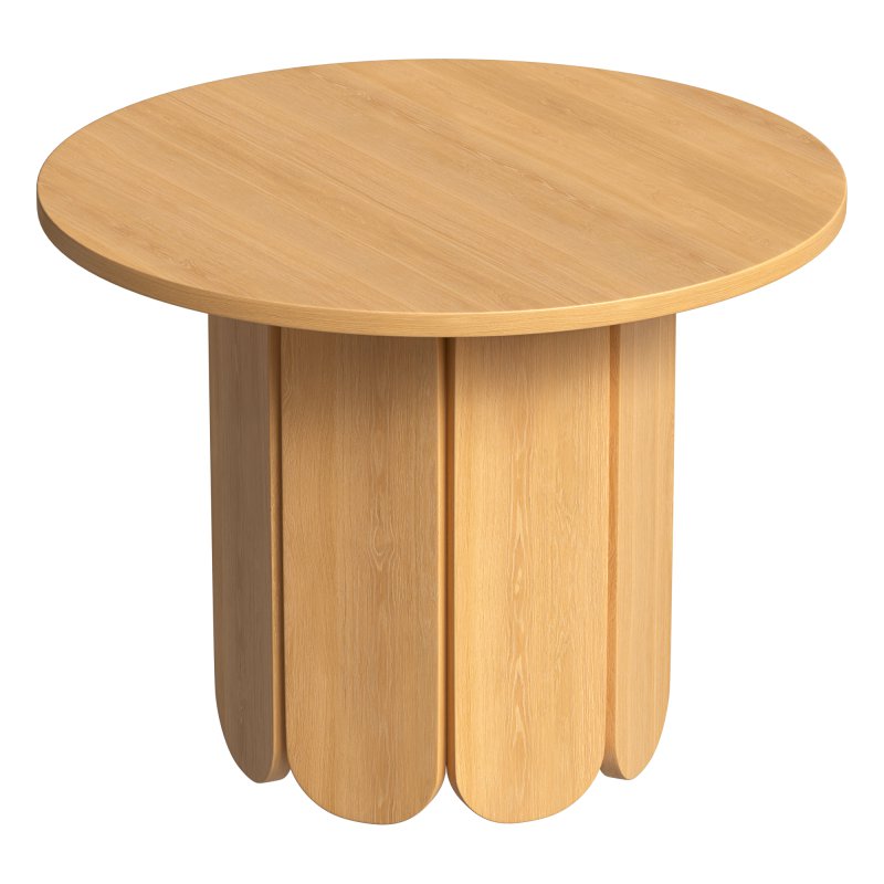 Round wood veneer dining table - Image 3