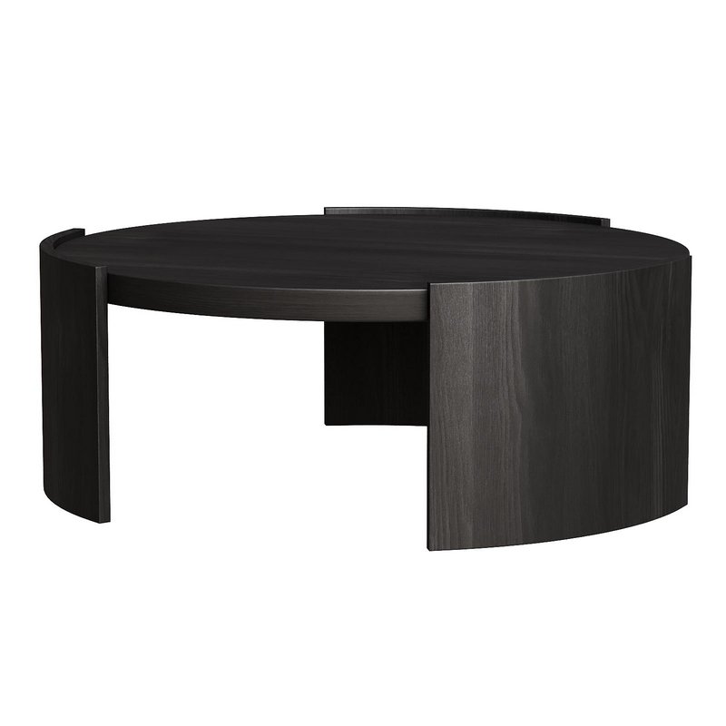 Tamera 100cm Wooden Round Coffee Table – Black - Image 3