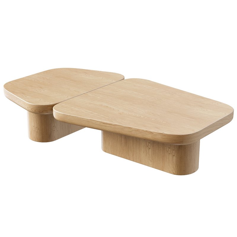 Pangea Contemporary Monolithic Coffee Table in Wood - Image 5