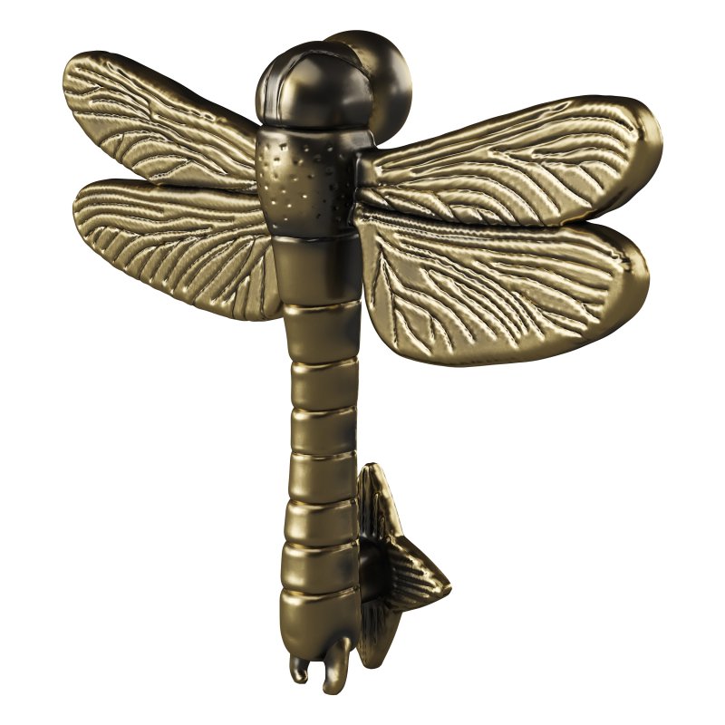 Antique Brass Dragonfly Design Front Door Knocker Vintage Style - Image 8