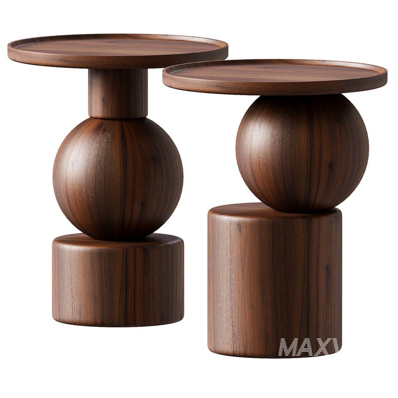 Solid walnut end table, Stigido - Image 4