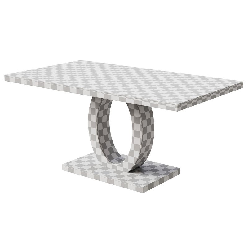 Scottsmoor Modern High Gloss Halo 6 Seater Dining Table - Image 3