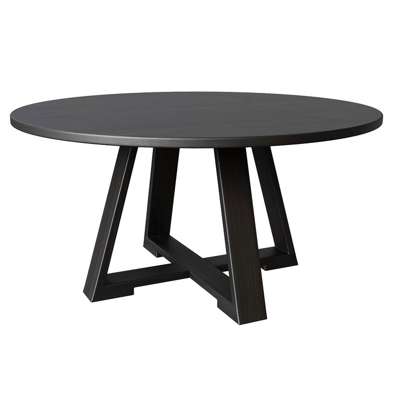 Uttermost Gidran Round Wood Rich Charcoal Black Dining Table - Image 1