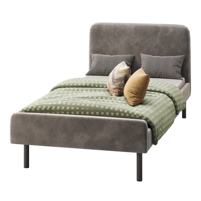 Upholstered bed frame Vissle dark grey Standard Single - Image 4