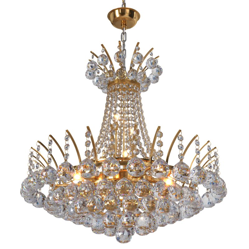 Empire 8-Light Gold Finish and Clear Crystal Chandelier - Image 1