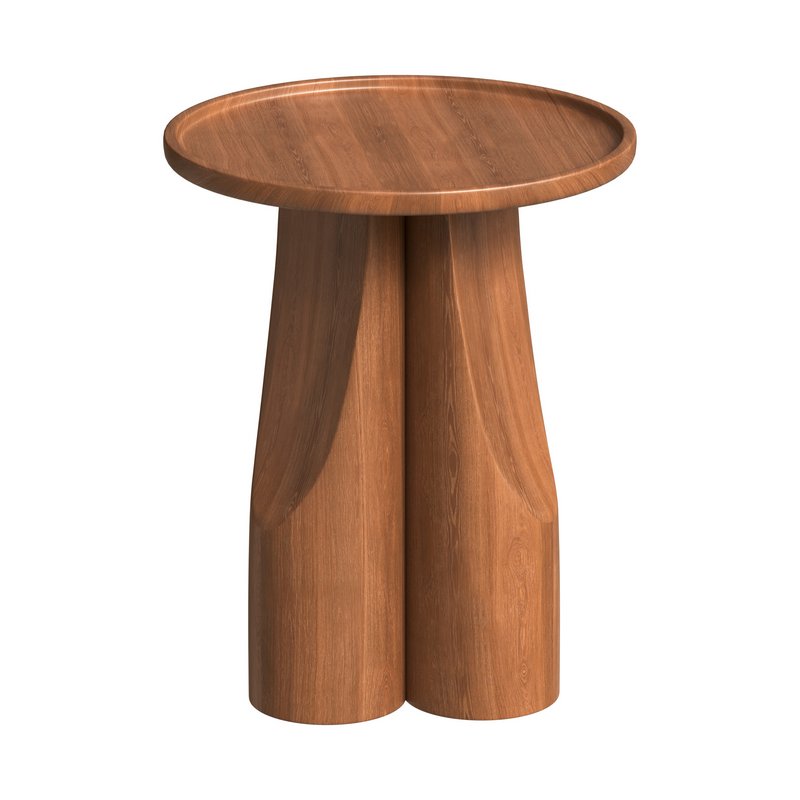 Round walnut side table - Image 7