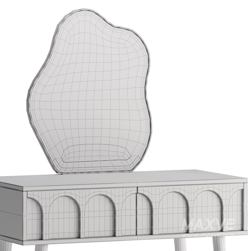 Ensemble coiffeuse avec tabouret et miroir Carmell - Image 14