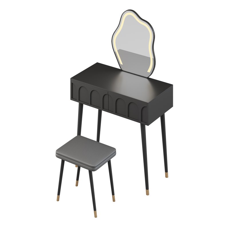 Ensemble coiffeuse avec tabouret et miroir Carmell - Image 8