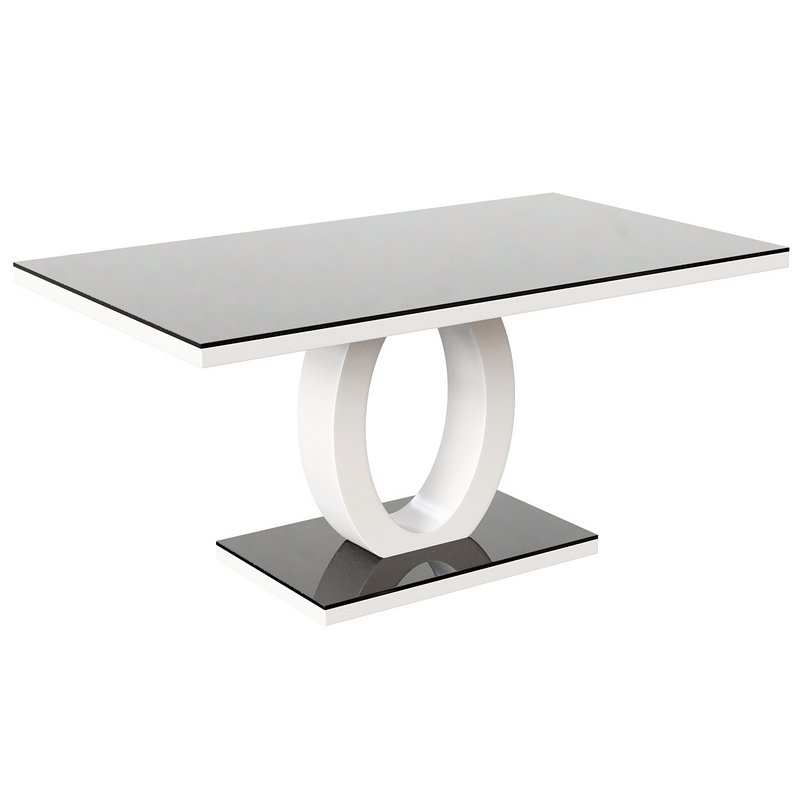 Scottsmoor Modern High Gloss Halo 6 Seater Dining Table - Image 4