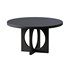 Black Wood Round Geometric Dining Table - Thumbnail 1