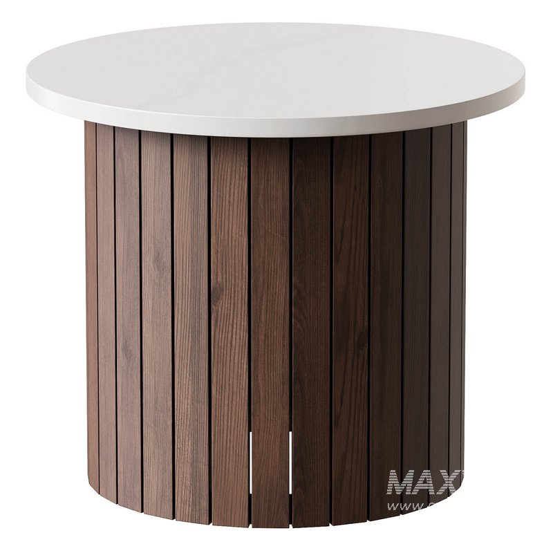 Round wooden side table - Image 2