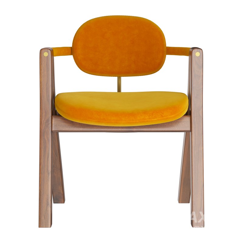 Fabric chair with armrests - Image 3