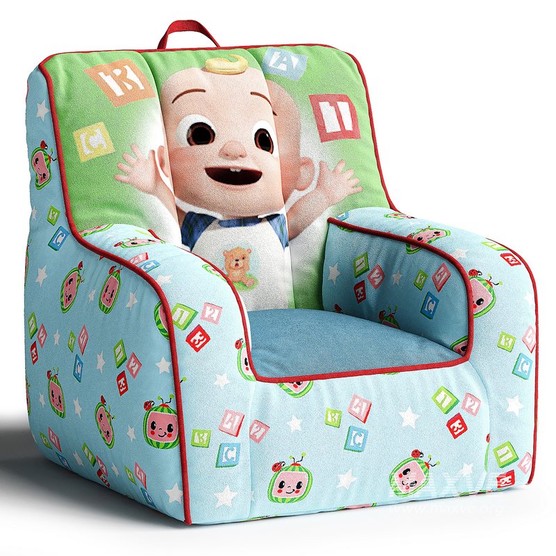 Cocomelon Square Blue Polyester Beanbag Chair for Kids - Image 1