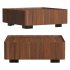 Jillann Industrial Walnut Square Coffee Table - Thumbnail 3