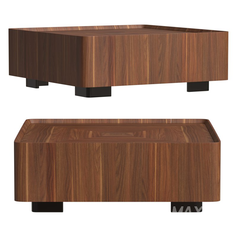 Jillann Industrial Walnut Square Coffee Table - Image 3