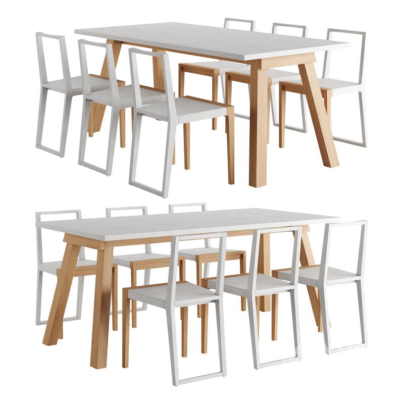 STANDARD Table and SKIN Chair Dining Set by Branca Lisboa - Image 1