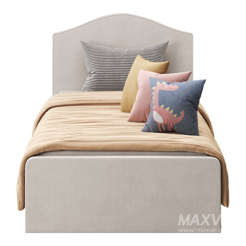 Upholstered bed frame Kilanda light beige Luroy Standard Single - Image 9