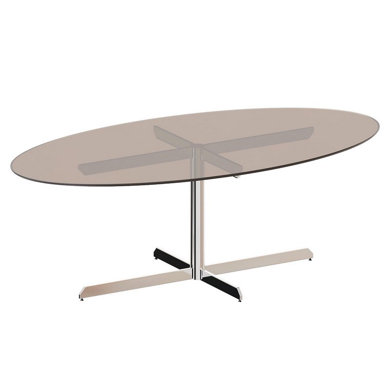 Oval glass dining table - Image 4