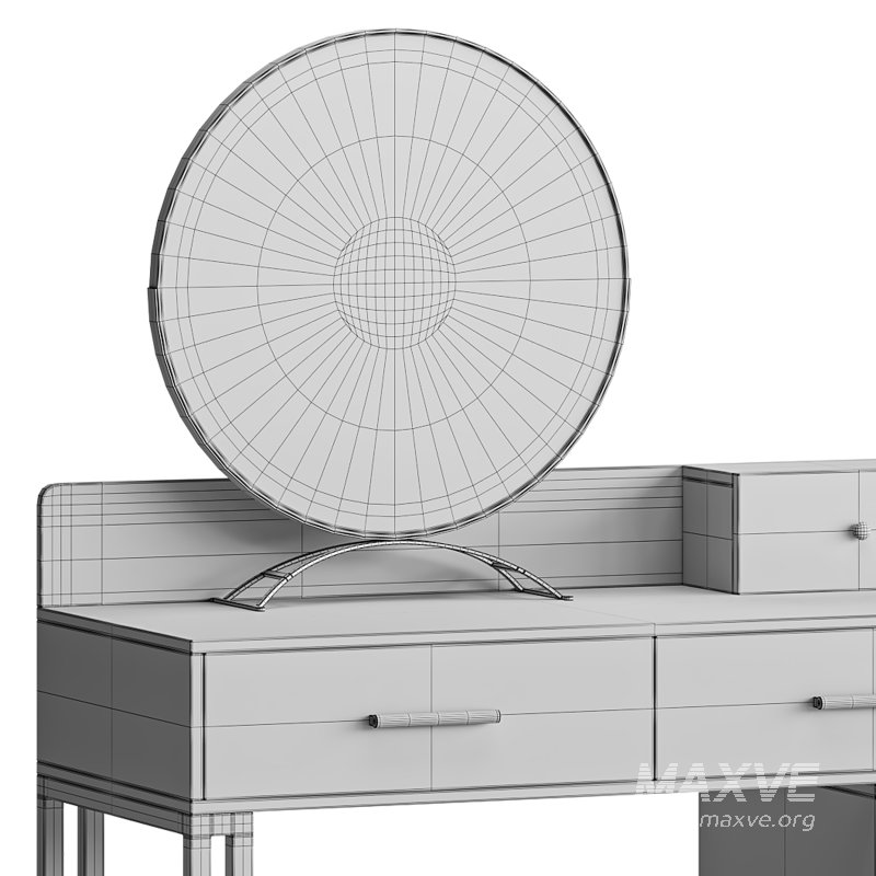 Bureau de coiffeuse avec tabouret et miroir DEL Grosmark - Image 13