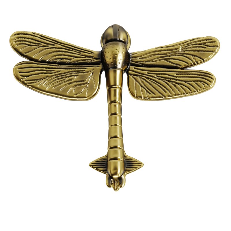 Antique Brass Dragonfly Design Front Door Knocker Vintage Style - Image 10