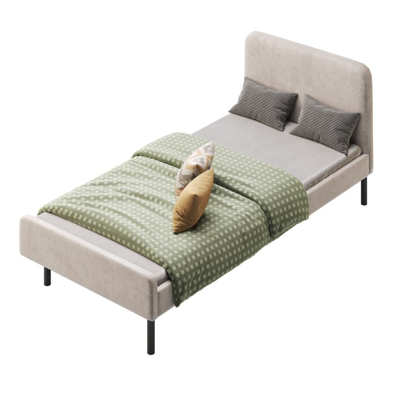 Upholstered bed frame Vissle dark grey Standard Single - Image 7