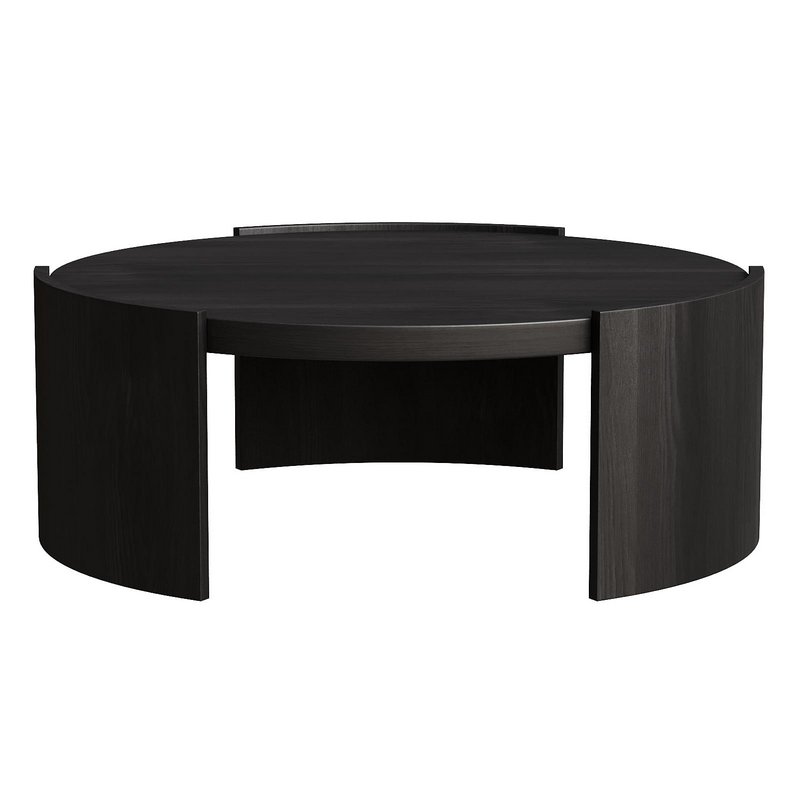 Tamera 100cm Wooden Round Coffee Table – Black - Image 2