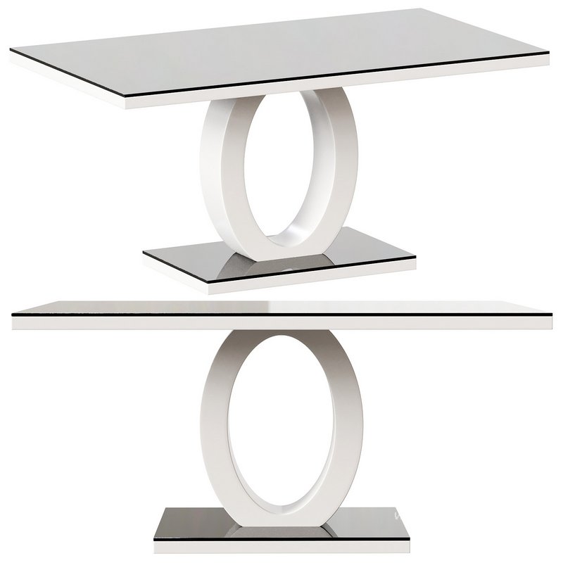 Scottsmoor Modern High Gloss Halo 6 Seater Dining Table - Image 1