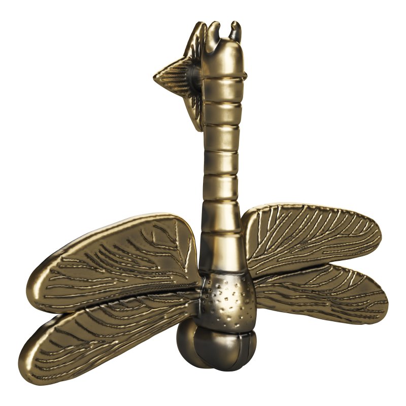 Antique Brass Dragonfly Design Front Door Knocker Vintage Style - Image 7