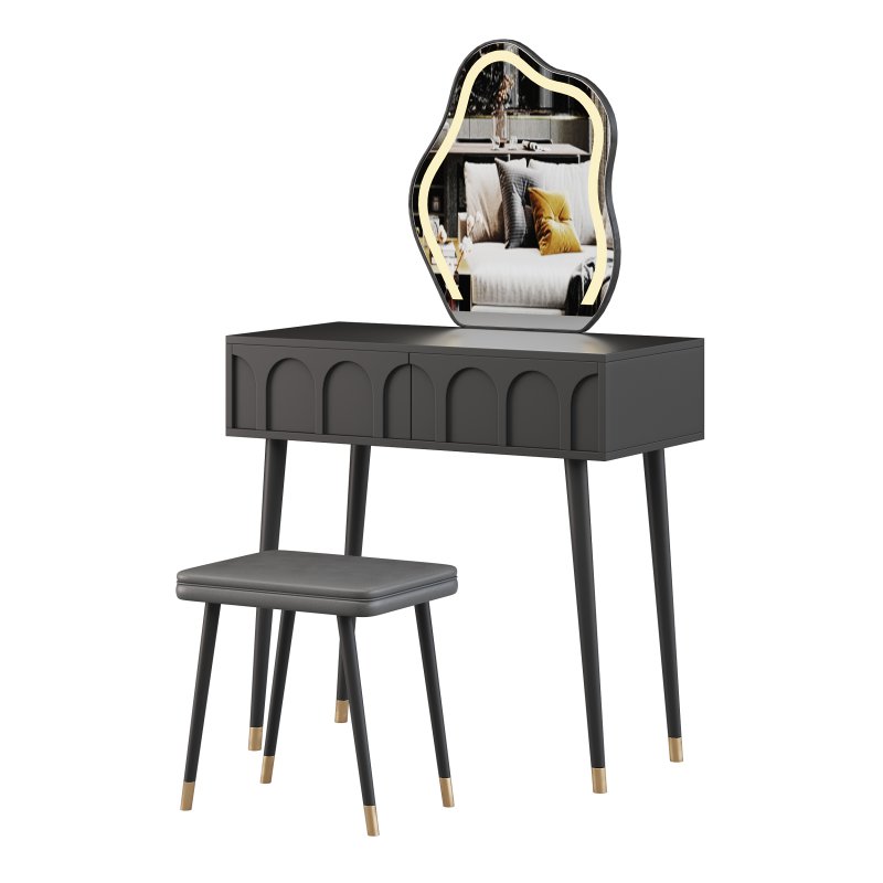 Ensemble coiffeuse avec tabouret et miroir Carmell - Image 9