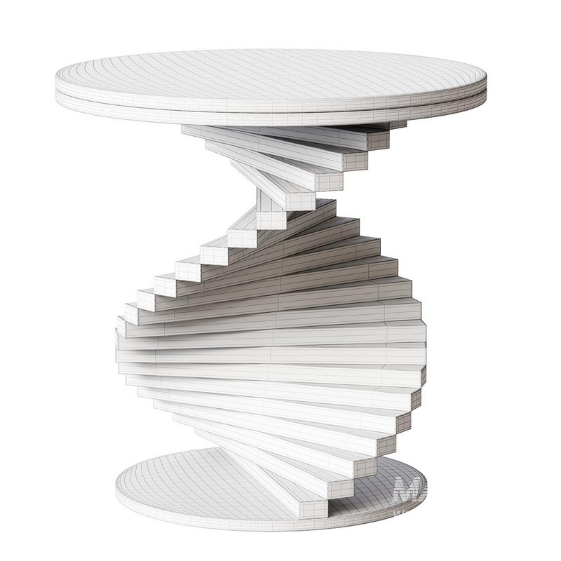 Round Faux Marble Gold Side Table with Metal Frame - Image 3