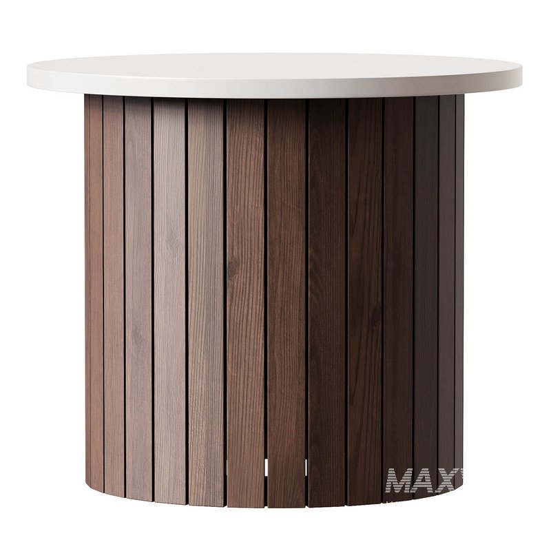 Round wooden side table - Image 3
