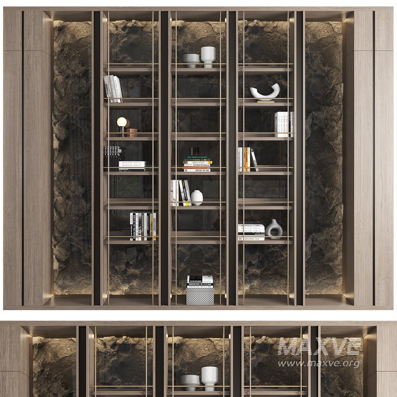 Wooden Rack Glass Decor - Image 1