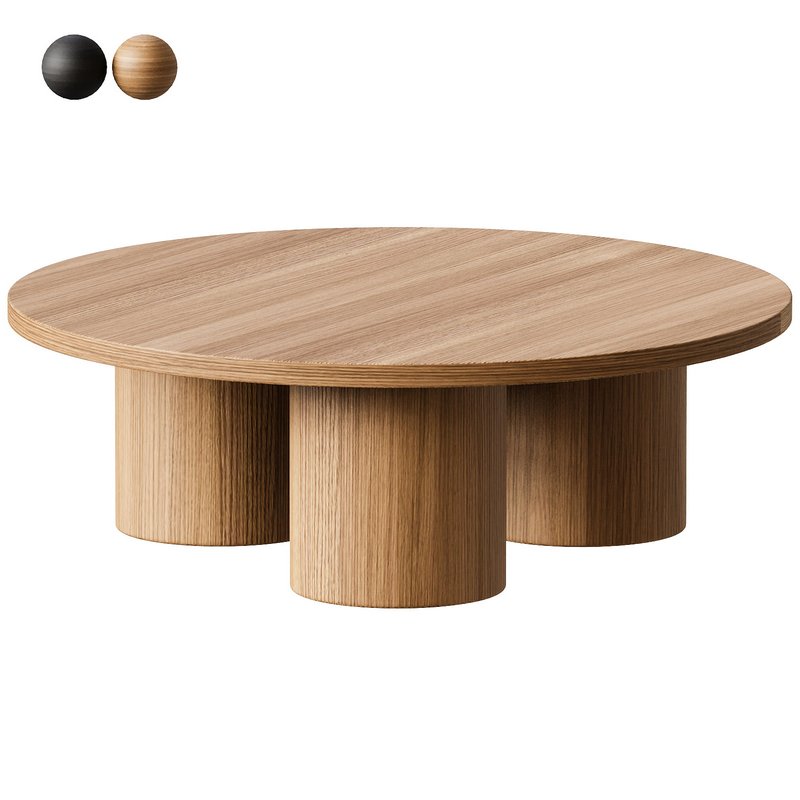 Damian 100cm Wooden Round Coffee Table ¨C Natural - Image 5
