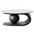 Oval White Coffee Table Low Furniture For Home - Thumbnail 4
