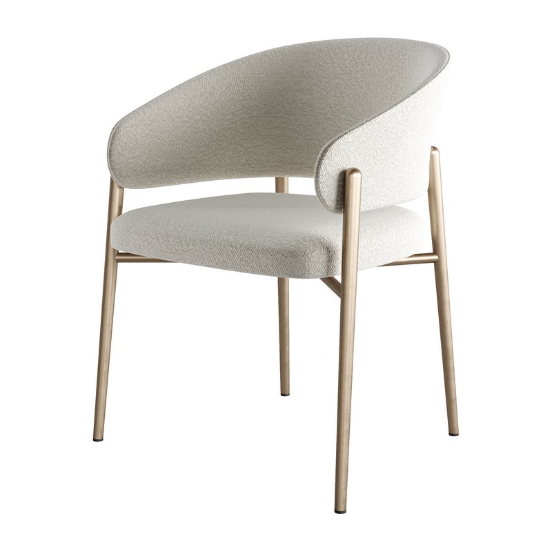 LINDA Upholstered Fabric Chair With Armrests by Marelli - Image 2