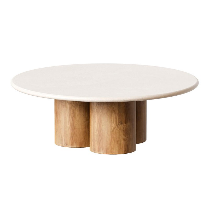 Marble coffee table set Mozo – Light oak - Image 5