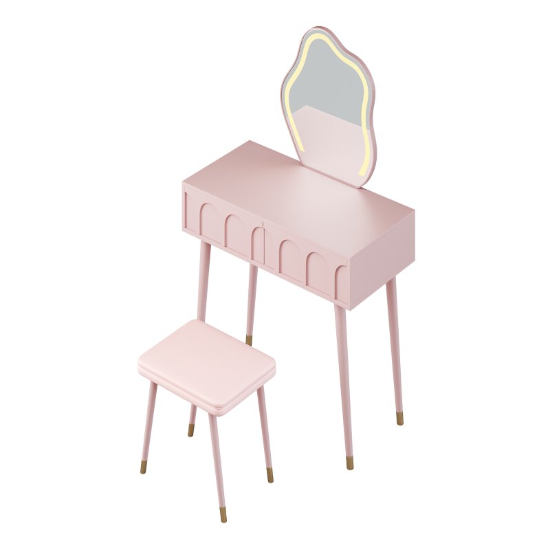 Ensemble coiffeuse avec tabouret et miroir Carmell - Image 4