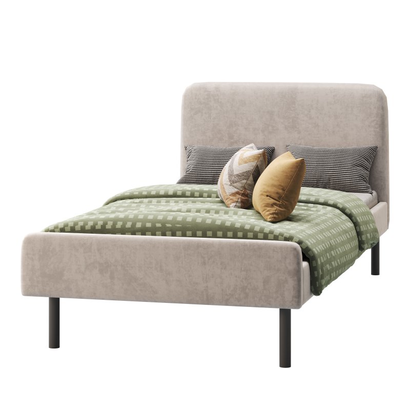 Upholstered bed frame Vissle dark grey Standard Single - Image 6