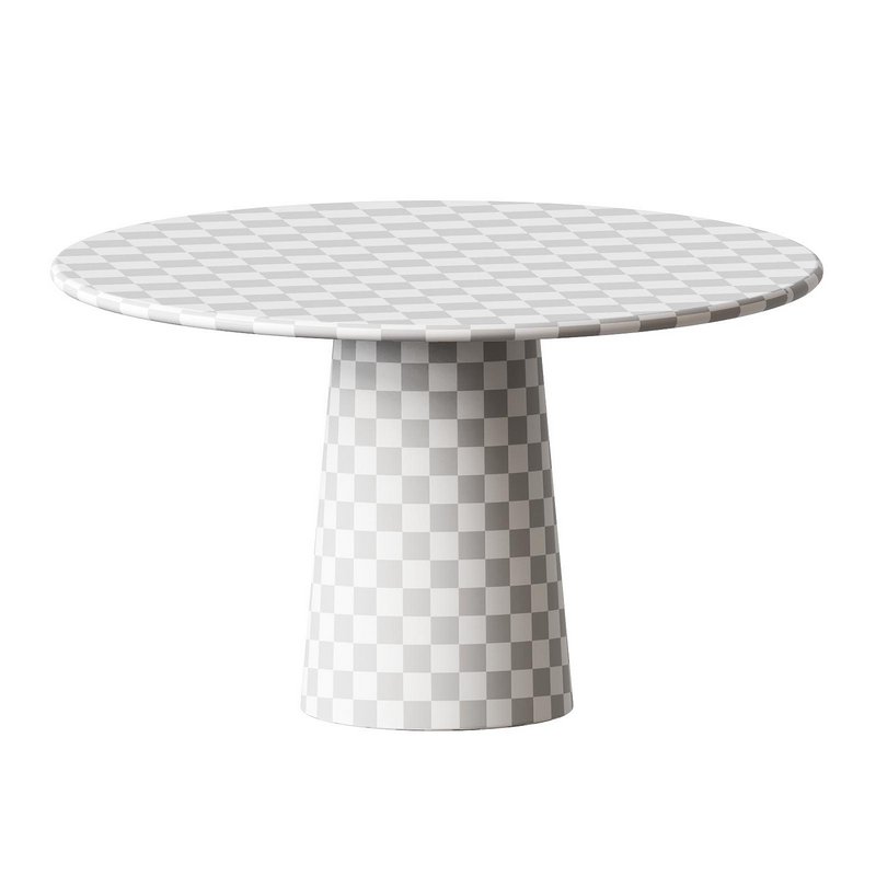 Round Marble Dining Table – Walnut Wood Cylinder Base - Image 1