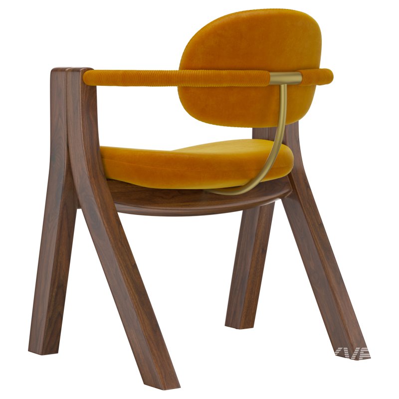 Fabric chair with armrests - Image 4