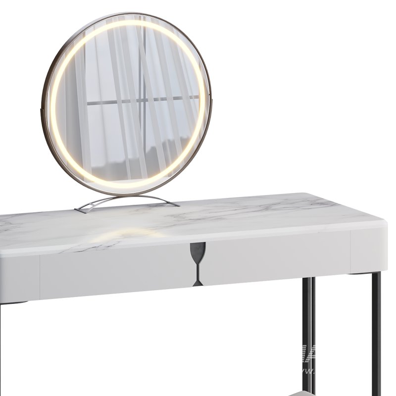 Ensemble de coiffeuse 39,37 bois massif minimaliste - Image 12